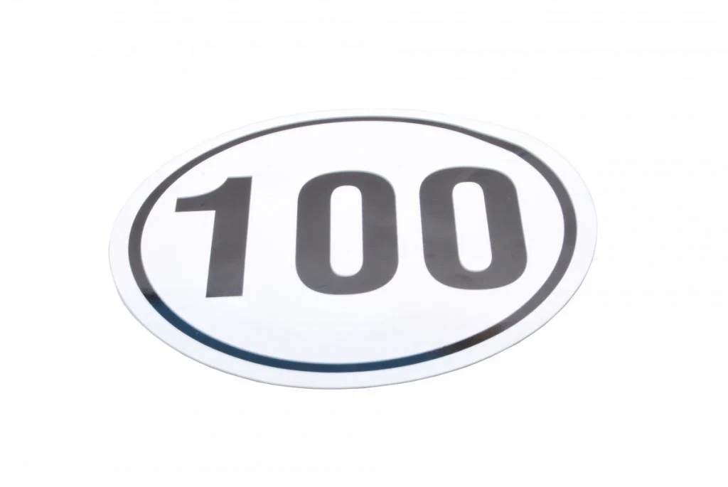 Tempo 100 km Aufkleber für Deutschland - Durchmesser 200 mm