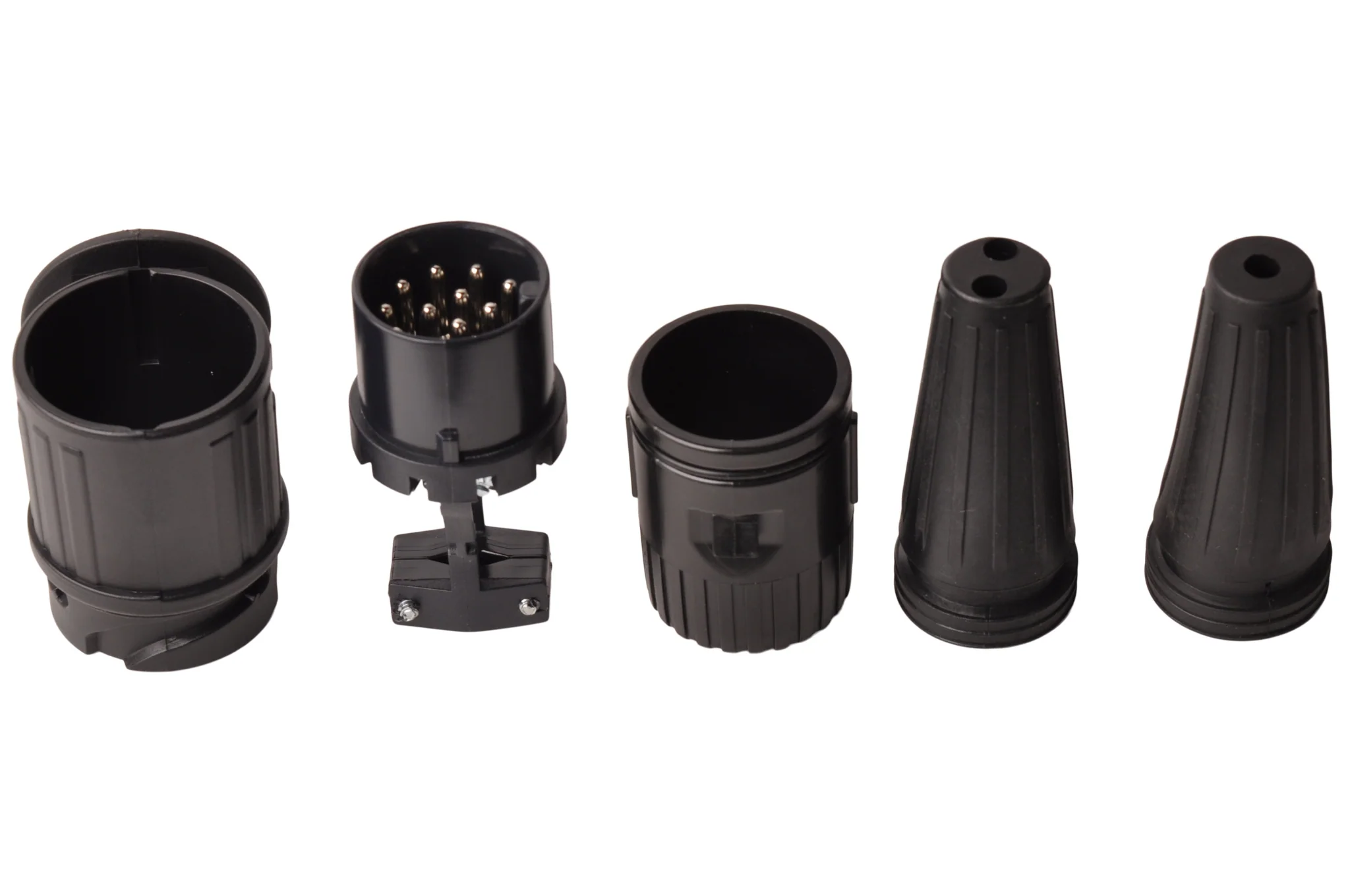 13-poliger Anhängerstecker aus Kunststoff (Jaeger-Anschluss) mit 1- und 2-Loch-Tülle - Image 2