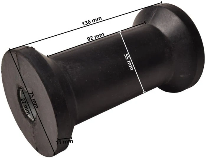 Kielrolle schwarz - 136x75 mm - 22 mm Nabendurchmesser - Image 4