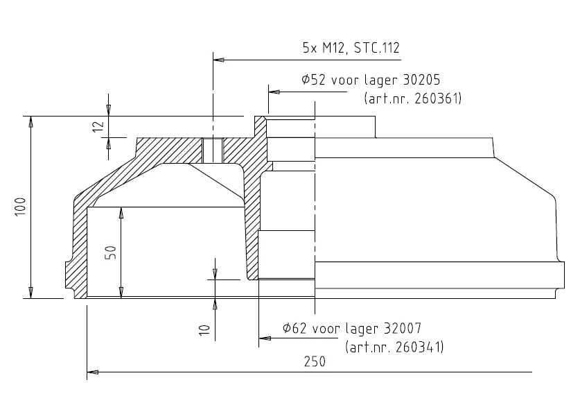 BPW Bremstrommel - 250x40 - 5x112 Teilung - ohne Lager und Flanschmutter - 03.274.09.33.0 - Image 5