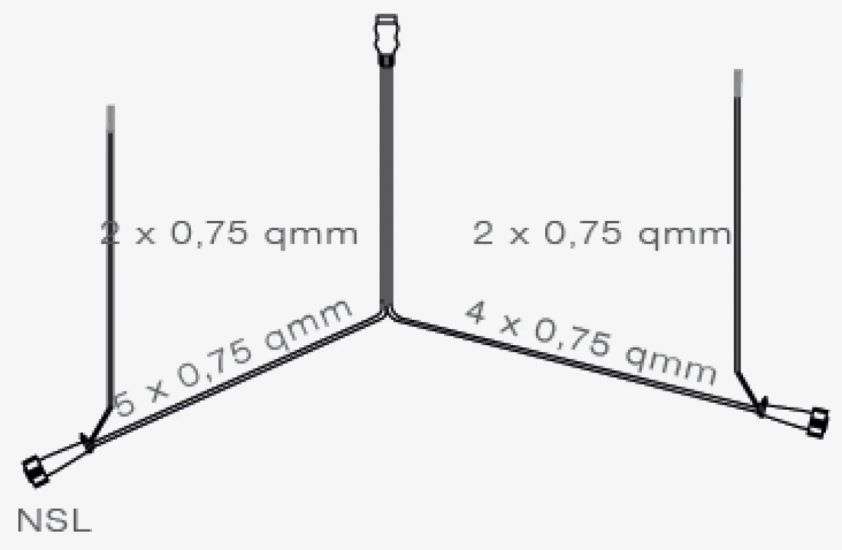 Aspöck Kabelsatz - 5 Meter - 7-polig - 2x 5-poliger Stecker - inklusive Abzweigungen - Image 6