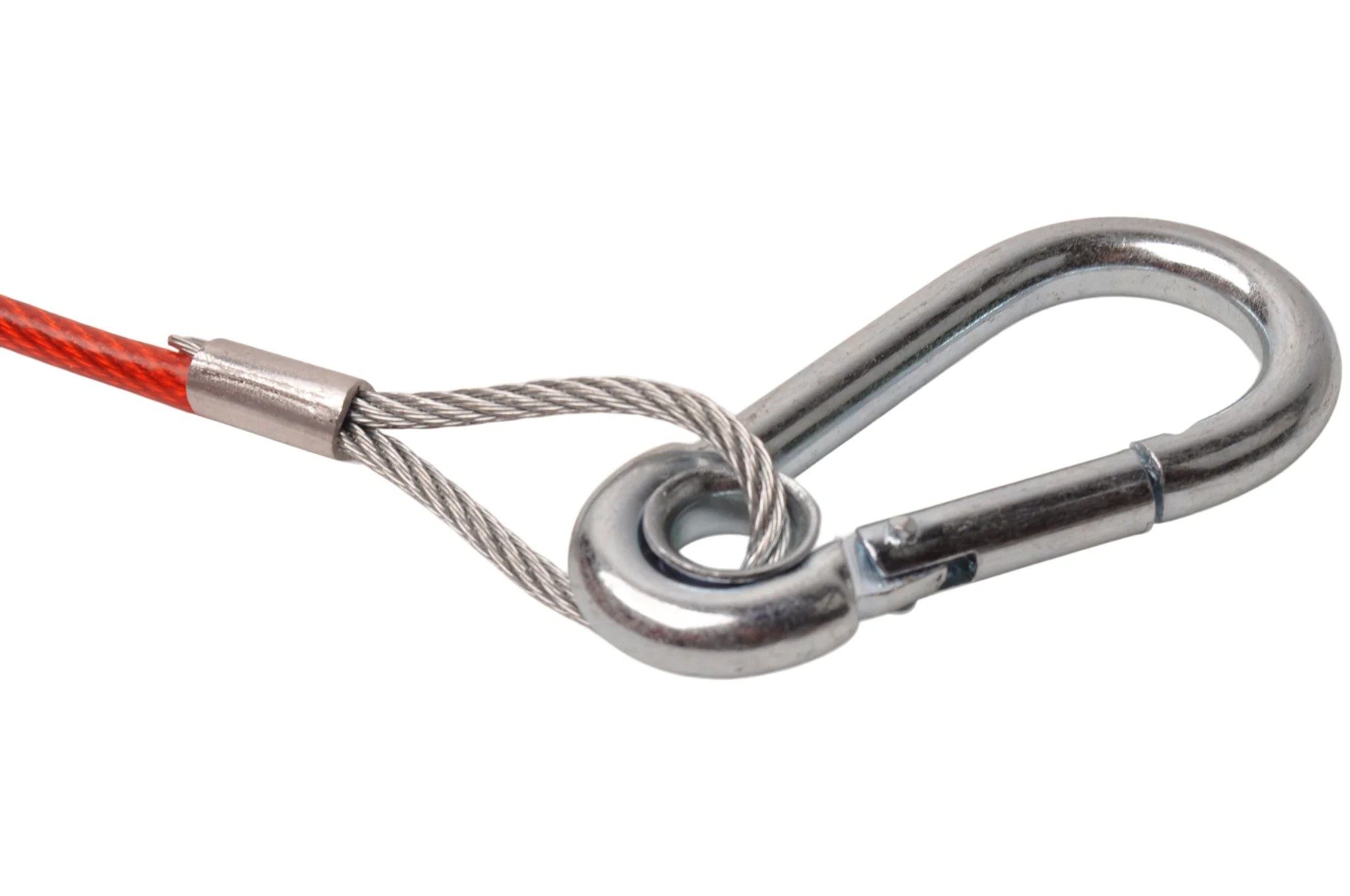 Abreißseil 140 cm Klemmhaken + Ring (rot) - Image 3