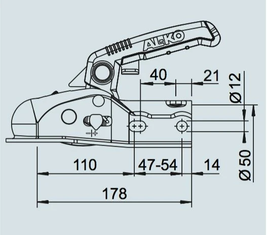 AL-KO AK161 - rund 50 mm - 1600 kg - gebremste Kugelkupplung - Image 5
