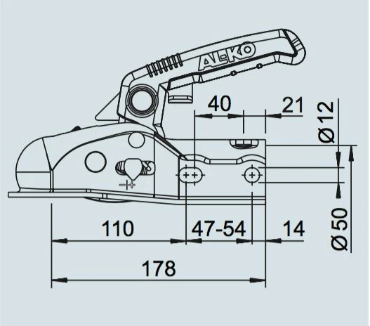 AL-KO AK270 - rund 50 mm - 2700 kg - gebremste Kugelkupplung - Image 6