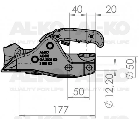 AL-KO AK301 - rund 50 mm - 3000 kg - gebremste Kugelkupplung - Image 8