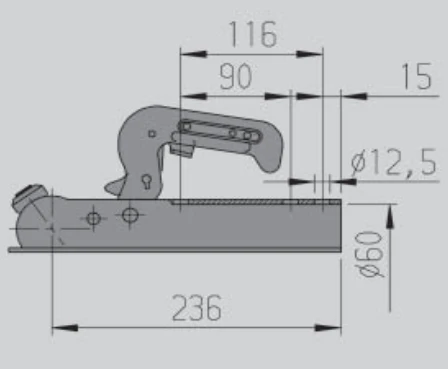 AL-KO AK7-B - rund 60 mm - 750 kg - ungebremste Kugelkupplung - Image 5