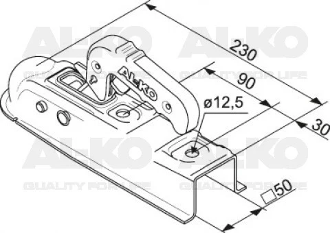 AL-KO AK7-D - Rohr 50 mm - 750 kg - ungebremste Kugelkupplung - Image 3