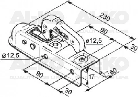 AL-KO AK7V-E - Rohr 60 mm - 750 kg - ungebremste Kugelkupplung - Image 3