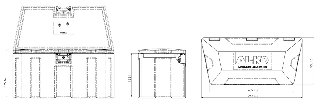 AL-KO profi V-box Aufbau Deichselbox 766/639x360x375 mm - Image 10
