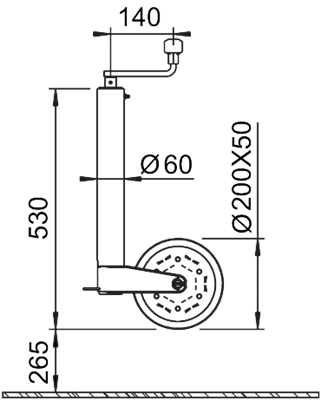 Alko Stützrad - 60 mm - Tragfähigkeit: 500 kg - Heavy duty für lose Klemmen - Image 6