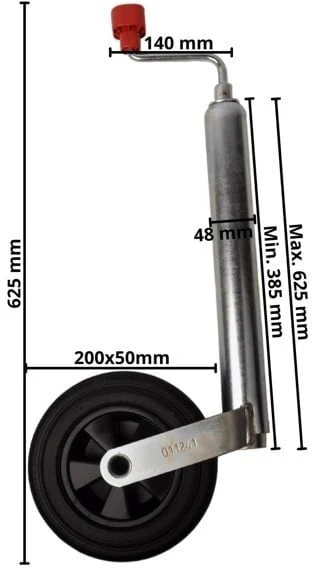 Stützrad Compact AL-KO - 48 mm - Tragfähigkeit: 150 kg - Kunststofffelge mit Vollgummirad - Image 6