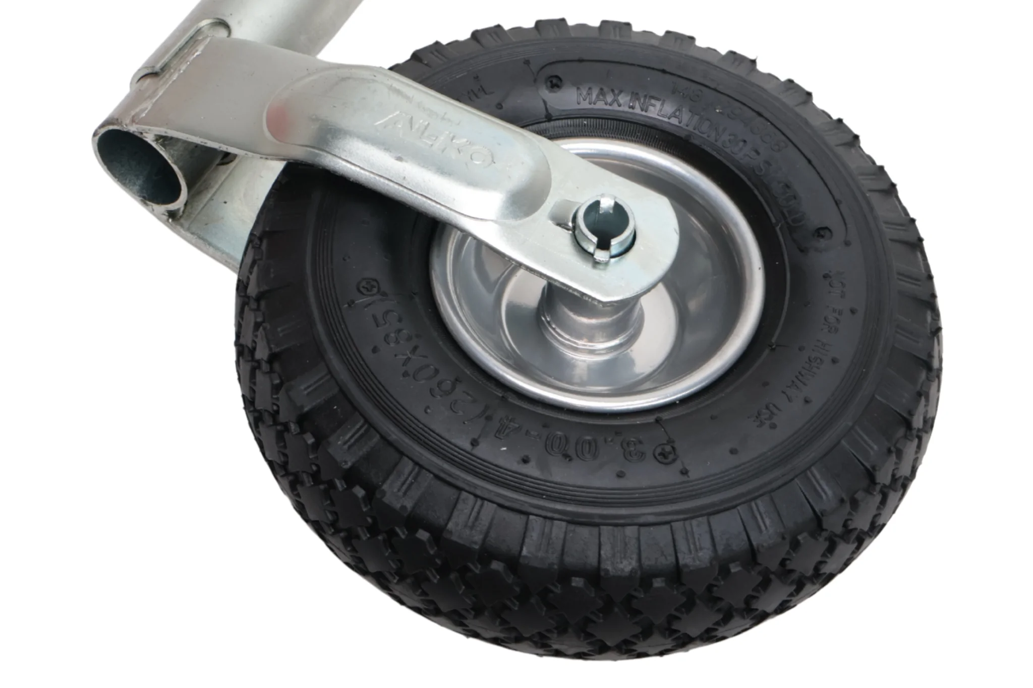 Stützrad Plus AL-KO - rund  48 mm - Tragfähigkeit: 120 kg - extra lang - Stahlfelge mit Luftreifen (260 x 85) - Image 3