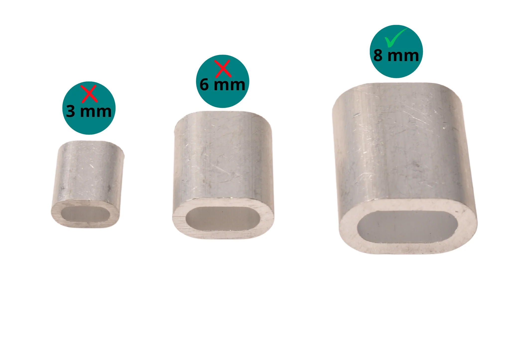 Aluminiumklemme für 8 mm Stahldraht - Image 6