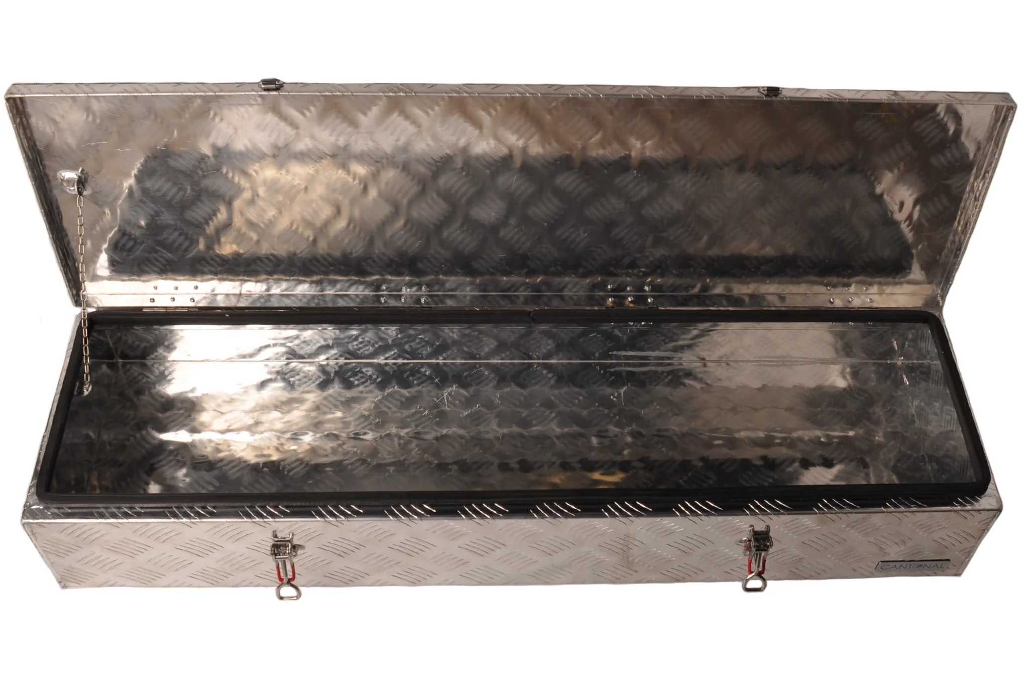 Aluminium Deichselbox 1200x380x195 mm - 2.5 mm Wandstärke - ideal für Plateauwagen und Autotransporter - wasser- und staubdicht - mit Spannverschluss - Image 5