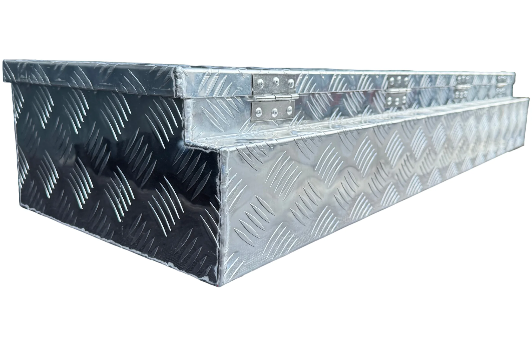 Aluminium Deichselbox 1200x380x195 mm - 2.5 mm Wandstärke - ideal für Plateauwagen und Autotransporter - wasser- und staubdicht - mit Spannverschluss - Image 9