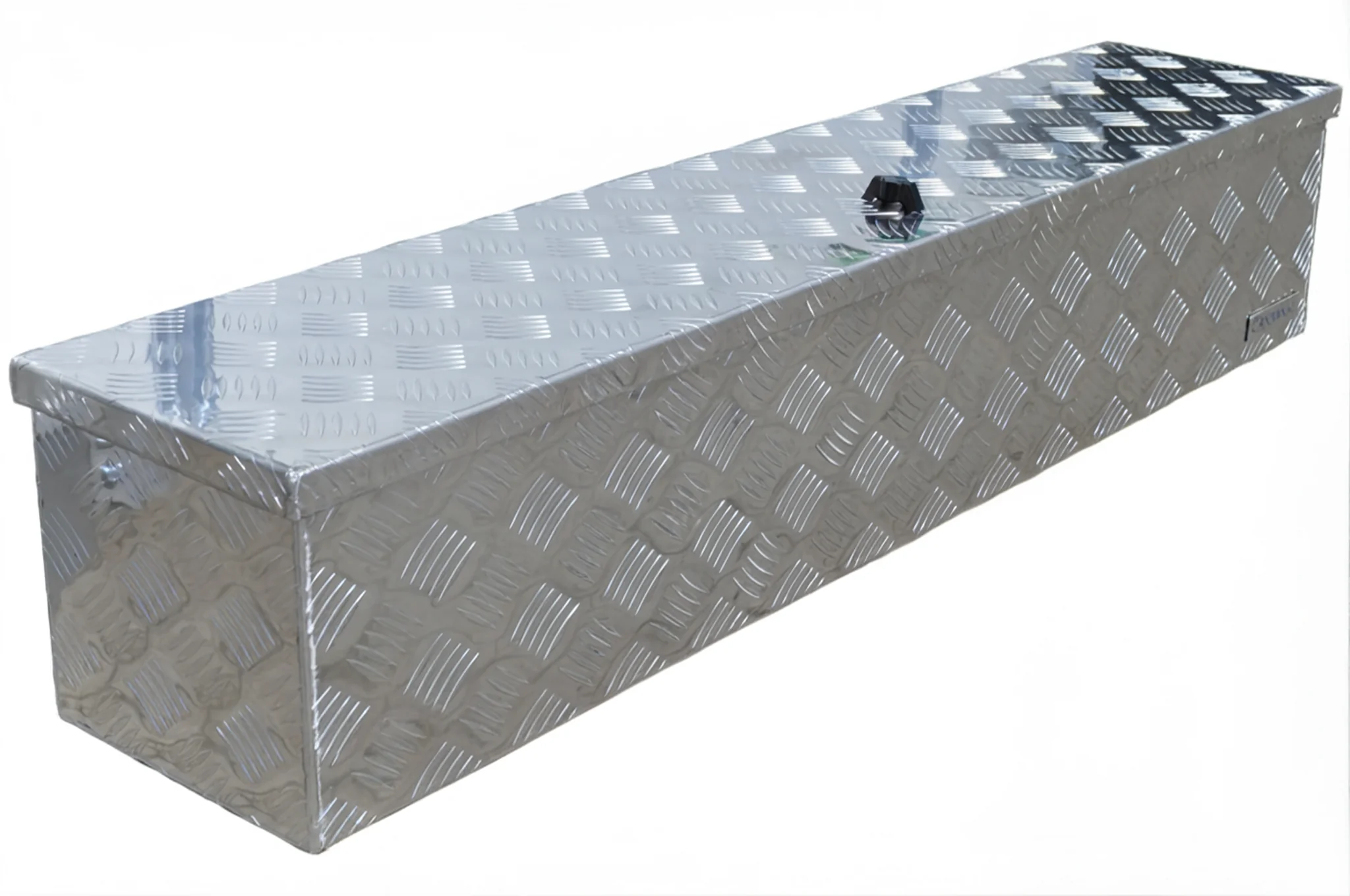 Aluminium Deichselbox aus Riffelblech - 1250x250x250 mm