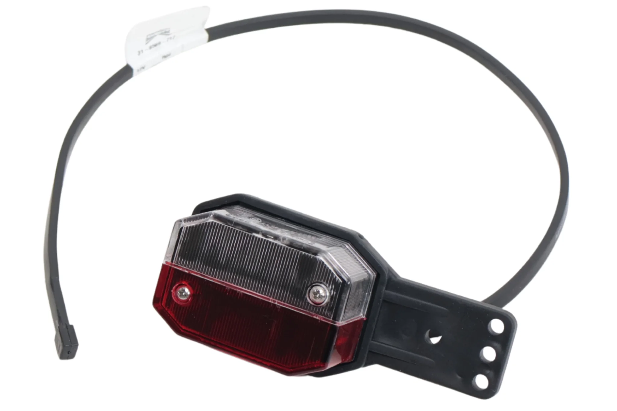 Aspöck Flexipoint Begrenzungsleuchte links - rot/weiß auf Gummihalter mit 50 cm Kabel