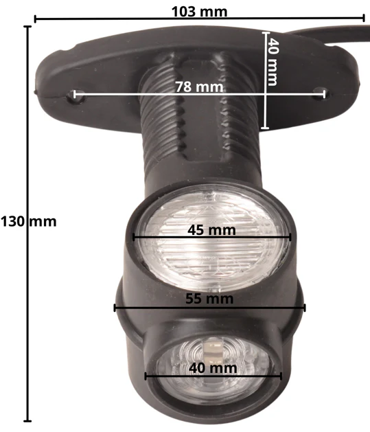 Aspock Superpoint 3 Begrenzungsleuchte LED - links/rechts - weiß/orange/rot - 1 Meter Flachkabel - Image 6