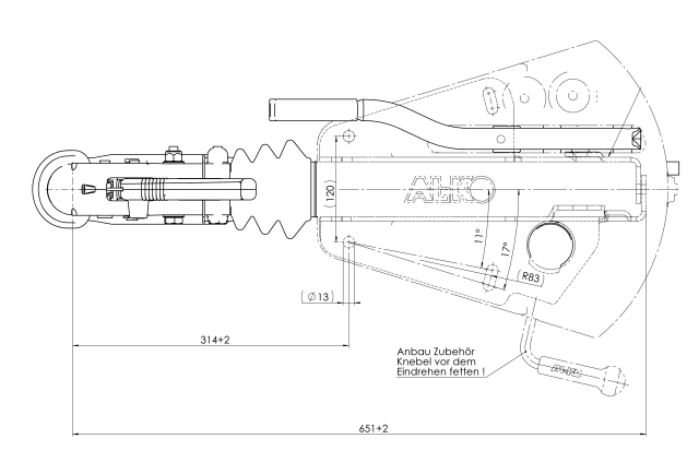 AL- KO Auflaufeinrichtung für Anhänger - 150V - maximale Anhängelast: 1500 kg - V-Deichselanschluss - inkl. Stützradklemme - Image 9