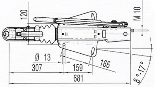 AL- KO Auflaufeinrichtung für Anhänger - 161S - maximale Anhängelast: 1600kg - V-Deichselanschluss - inkl. Stützrad-Konsole - Image 9