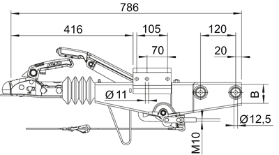 AL- KO Auflaufeinrichtung für Anhänger - 60S/2 - maximale Anhängelast: 750 kg - Vierkantrohr anschluss: 70 mm - inkl. Stützrad-Konsole - Image 9
