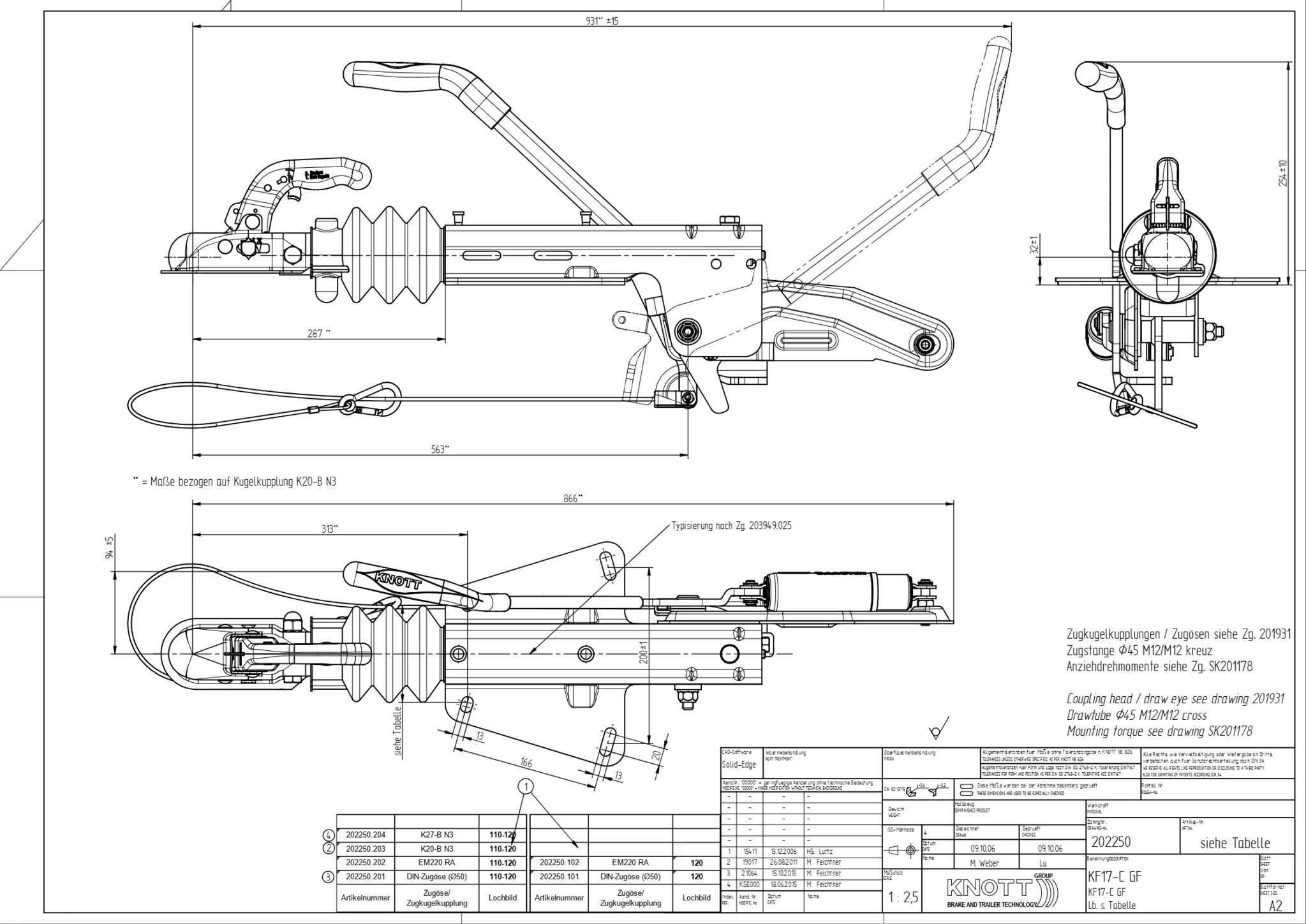 Knott Auflaufeinrichtung für Anhänger - KF17-C - maximale Anhängelast: 1700 kg - V-Deichselanschluss - Image 7