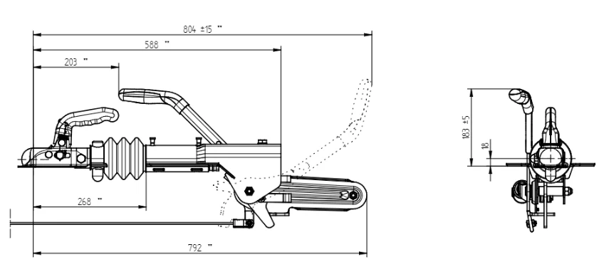 Knott Auflaufeinrichtung für Anhänger - KFL12-A - maximale Anhängelast: 1300 kg - ohne Stützrad-Konsole - Image 8