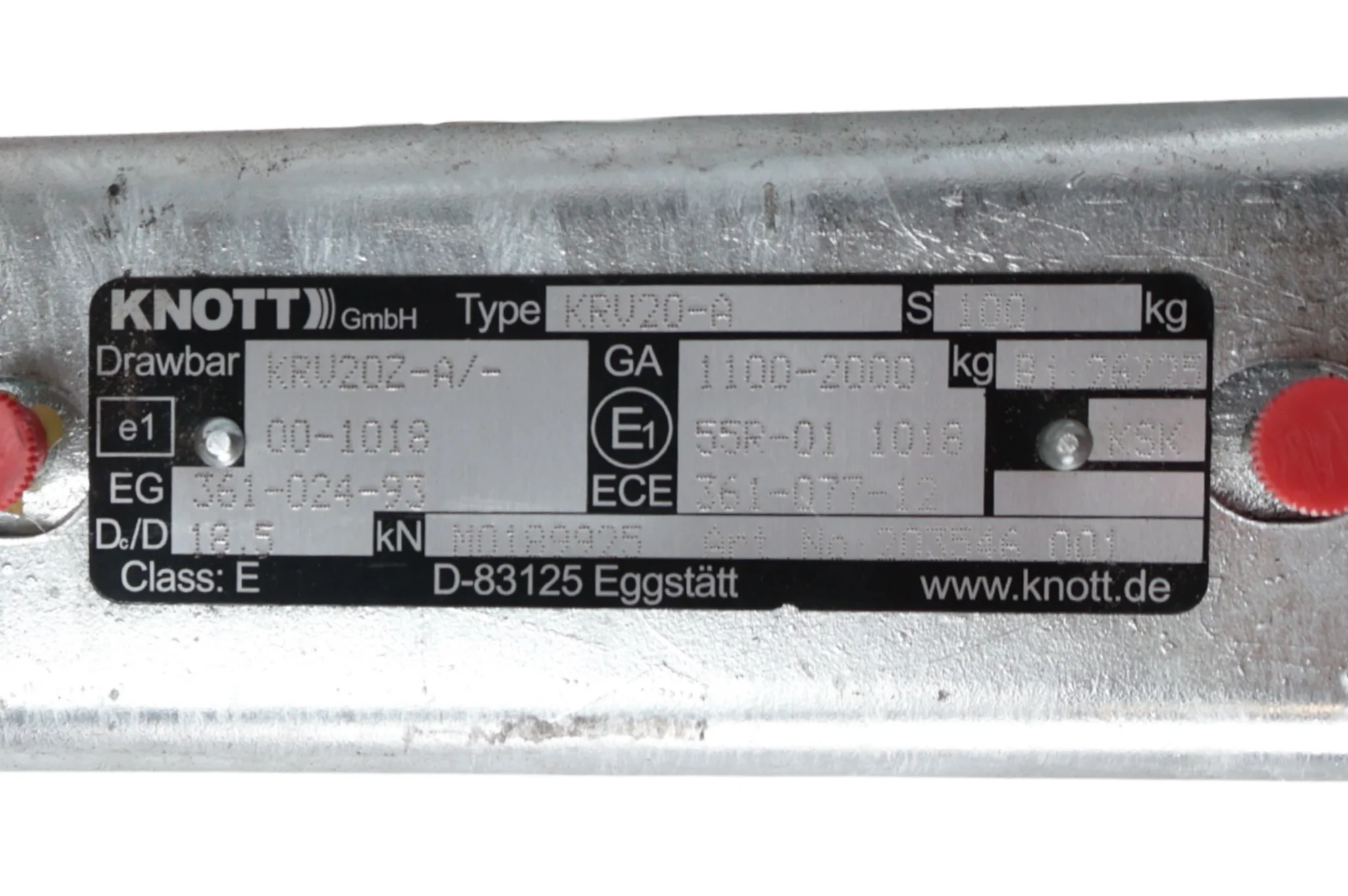 Knott Auflaufeinrichtung für Anhänger - KRV20A - maximale Anhängelast: 2000kg - Vierkantrohr anschluss: 100 mm - inkl. Stützrad-Konsole - Image 5