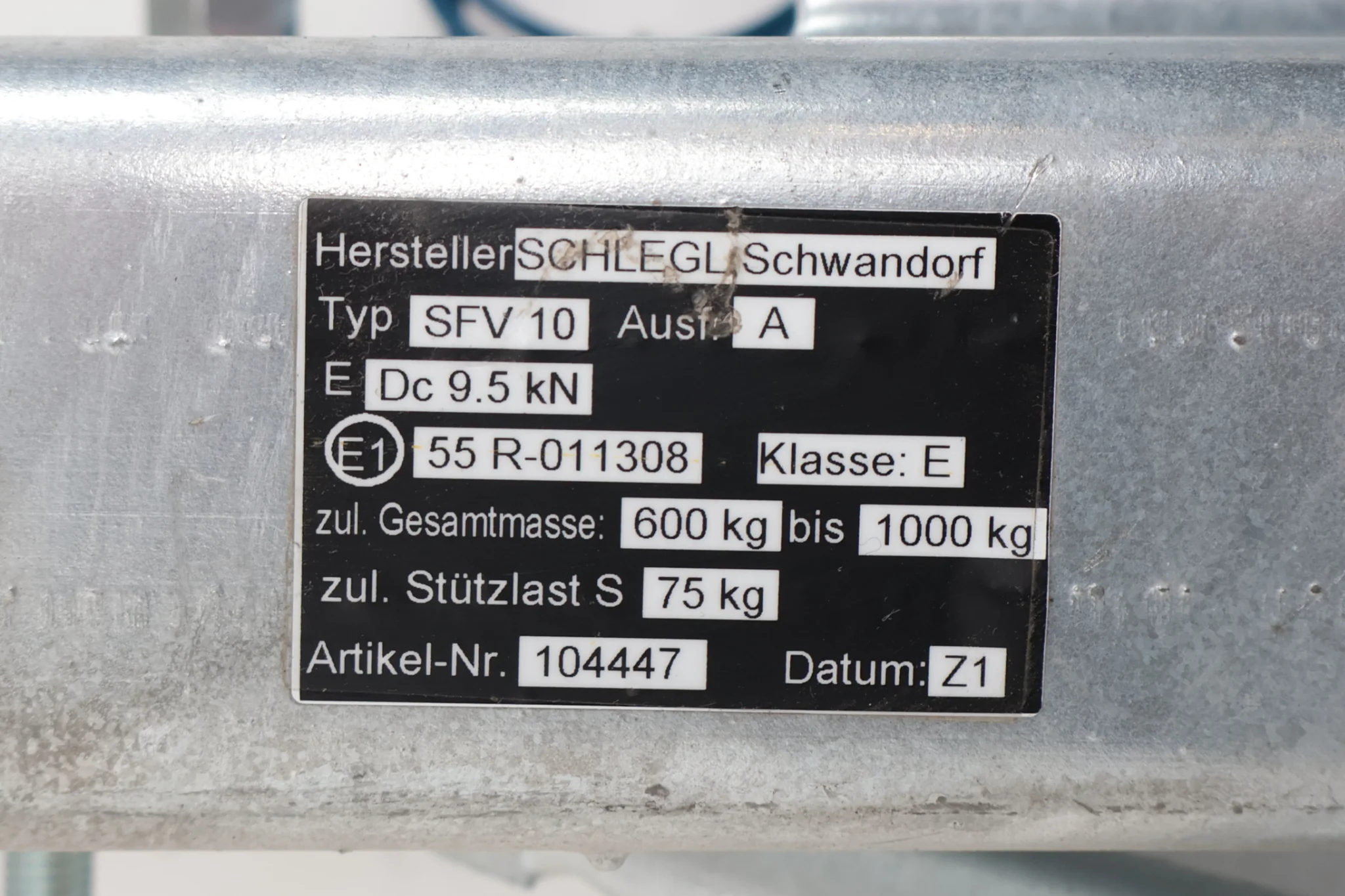 Schlegl Auflaufeinrichtung für Anhänger - SFV10 - maximale Anhängelast: 1000 kg - V-Deichselanschluss - Image 3