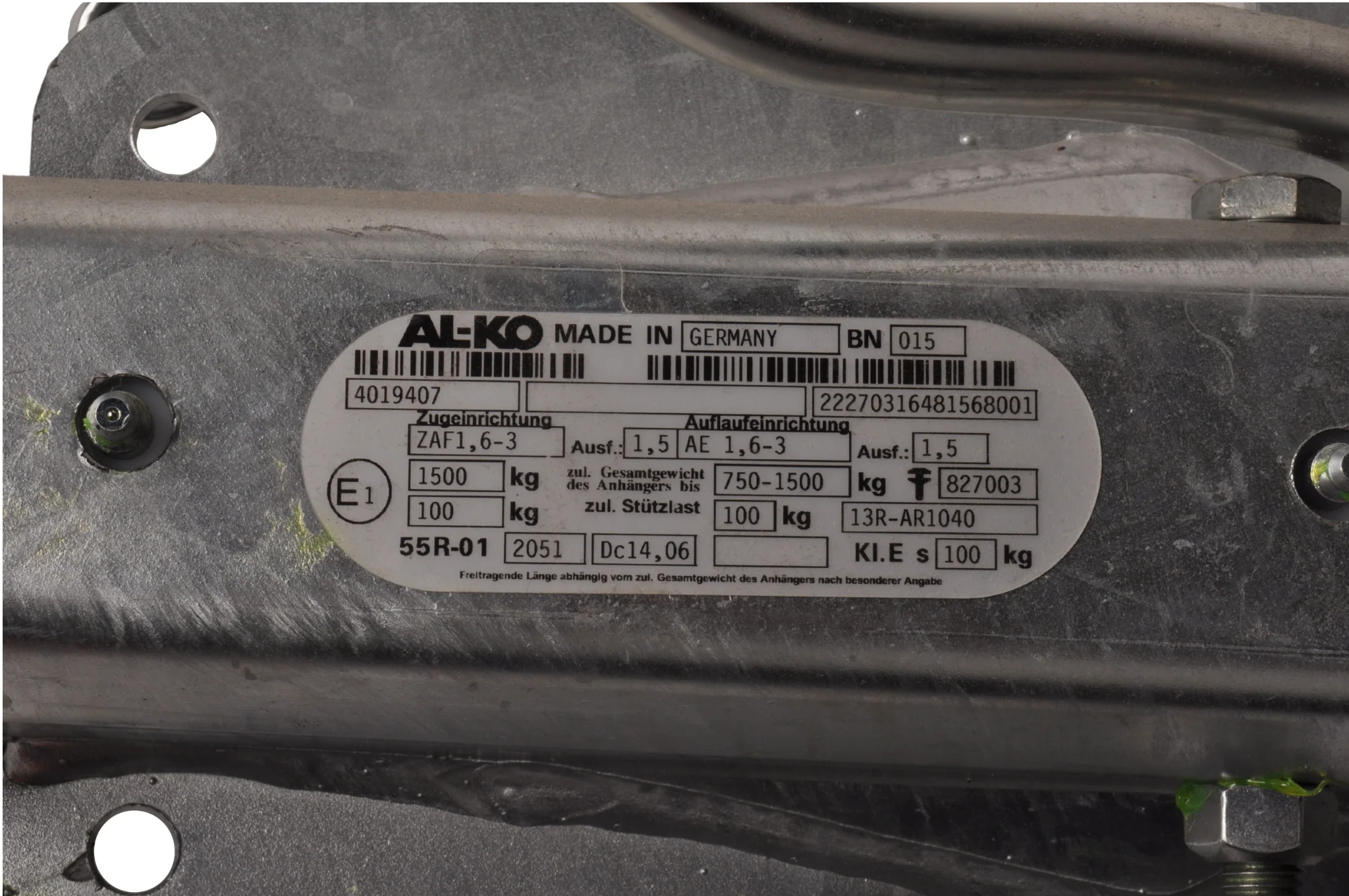 BPW Auflaufeinrichtung für Anhänger - ZAF1.6-3 - Ausführung C - maximale Anhängelast: 1500 kg - inkl. Stützradklemme - Image 7