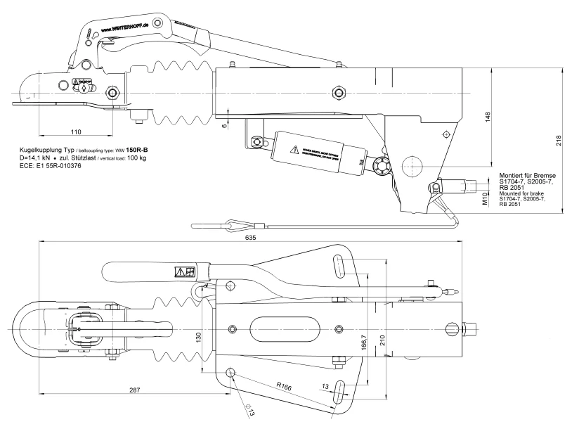 BPW Auflaufeinrichtung für Anhänger -ZAF1,35-3 - maximale Anhängelast: 1350 kg - V-Deichselanschluss - Image 9