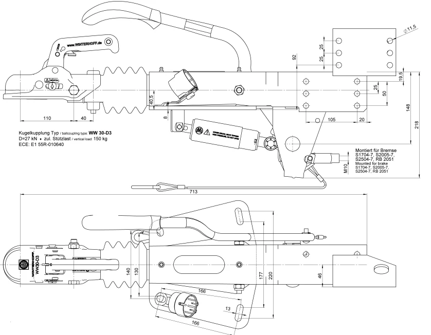 BPW Auflaufeinrichtung für Anhänger - ZAF2.0-3 - maximale Anhängelast: 2000 kg - inkl. Stützrad-Konsole - Image 9