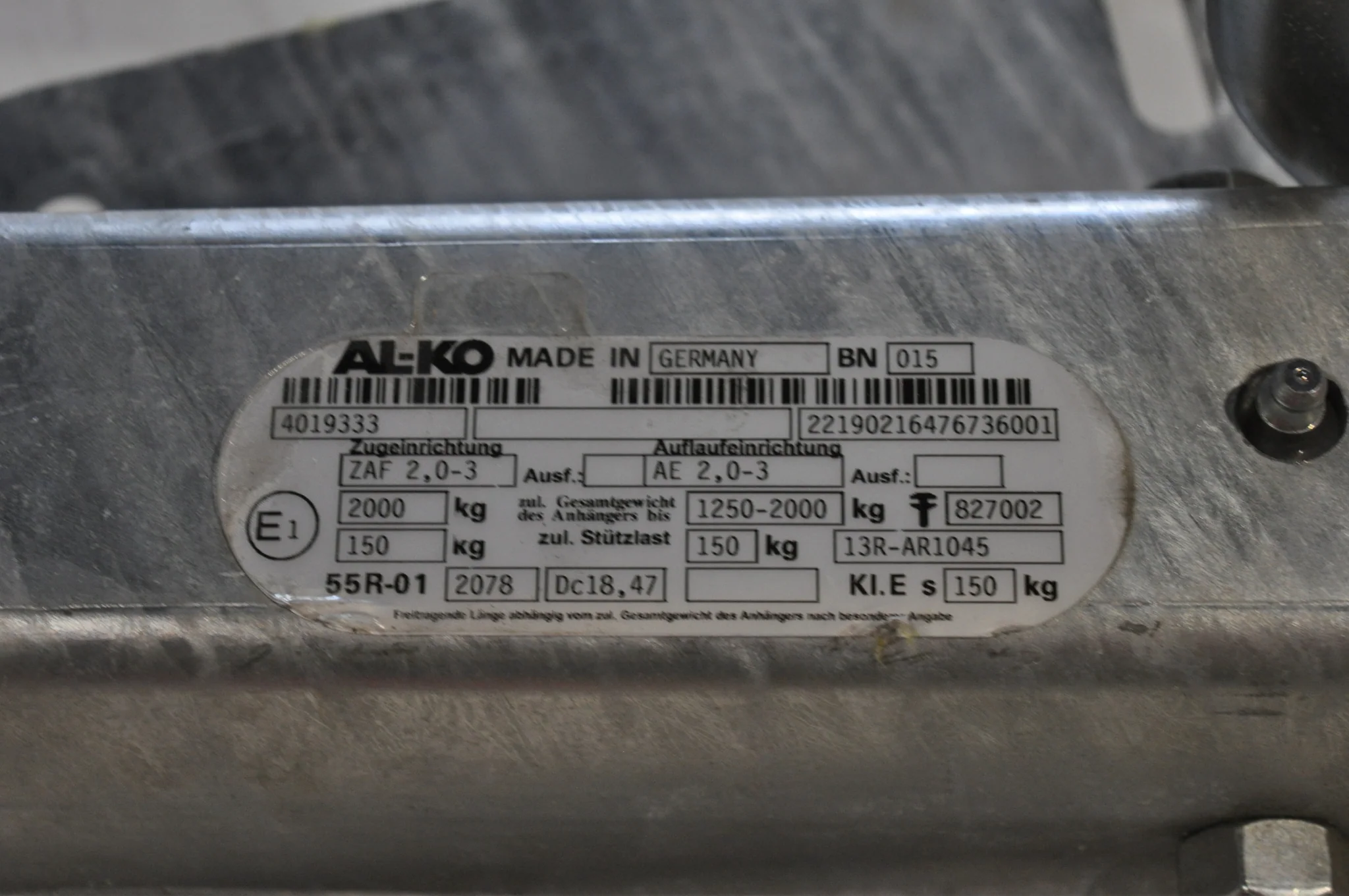 BPW Auflaufeinrichtung für Anhänger - ZAF2.0-3 - maximale Anhängelast: 2000kg - inkl. Stützrad-Konsole - Image 7