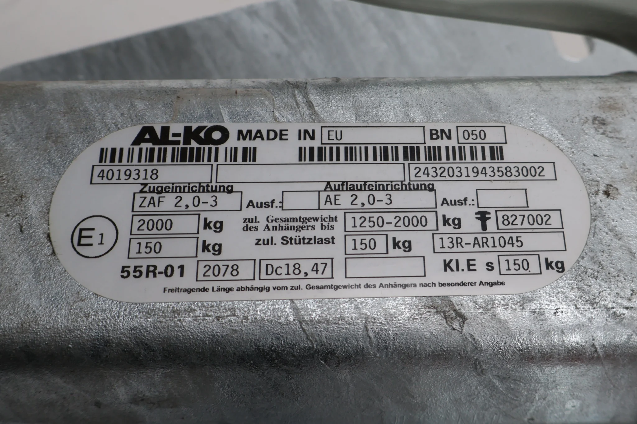 BPW Auflaufeinrichtung für Anhänger - ZAF2.0-3 - maximale Anhängelast: 2000 kg - inkl. Stützradklemme - Image 3