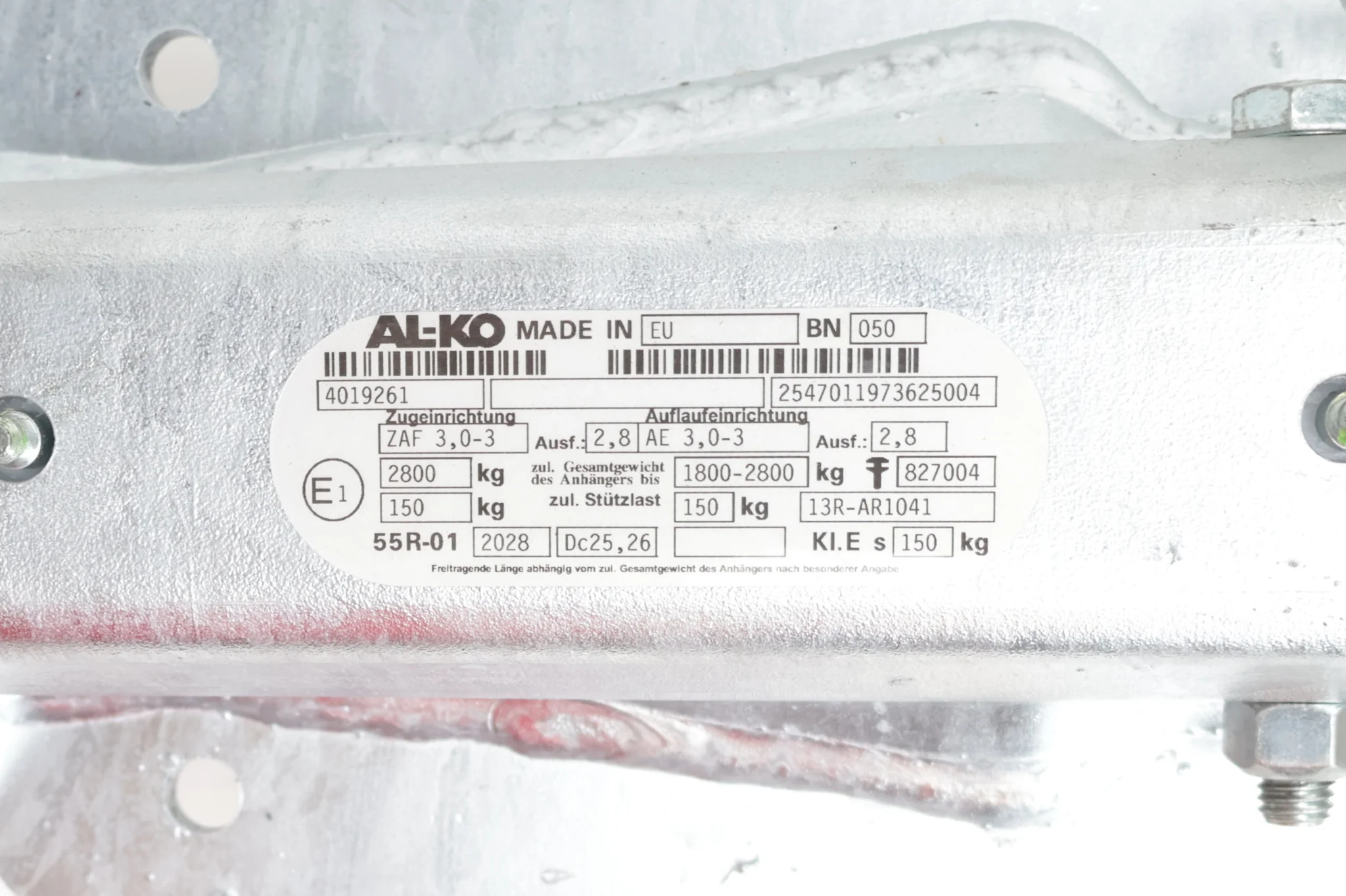 BPW Auflaufeinrichtung für Anhänger - ZAF3.0-3 - maximale Anhängelast: 2800 kg - inkl. Stützrad-Konsole - Typ 48.44581200 - Image 6