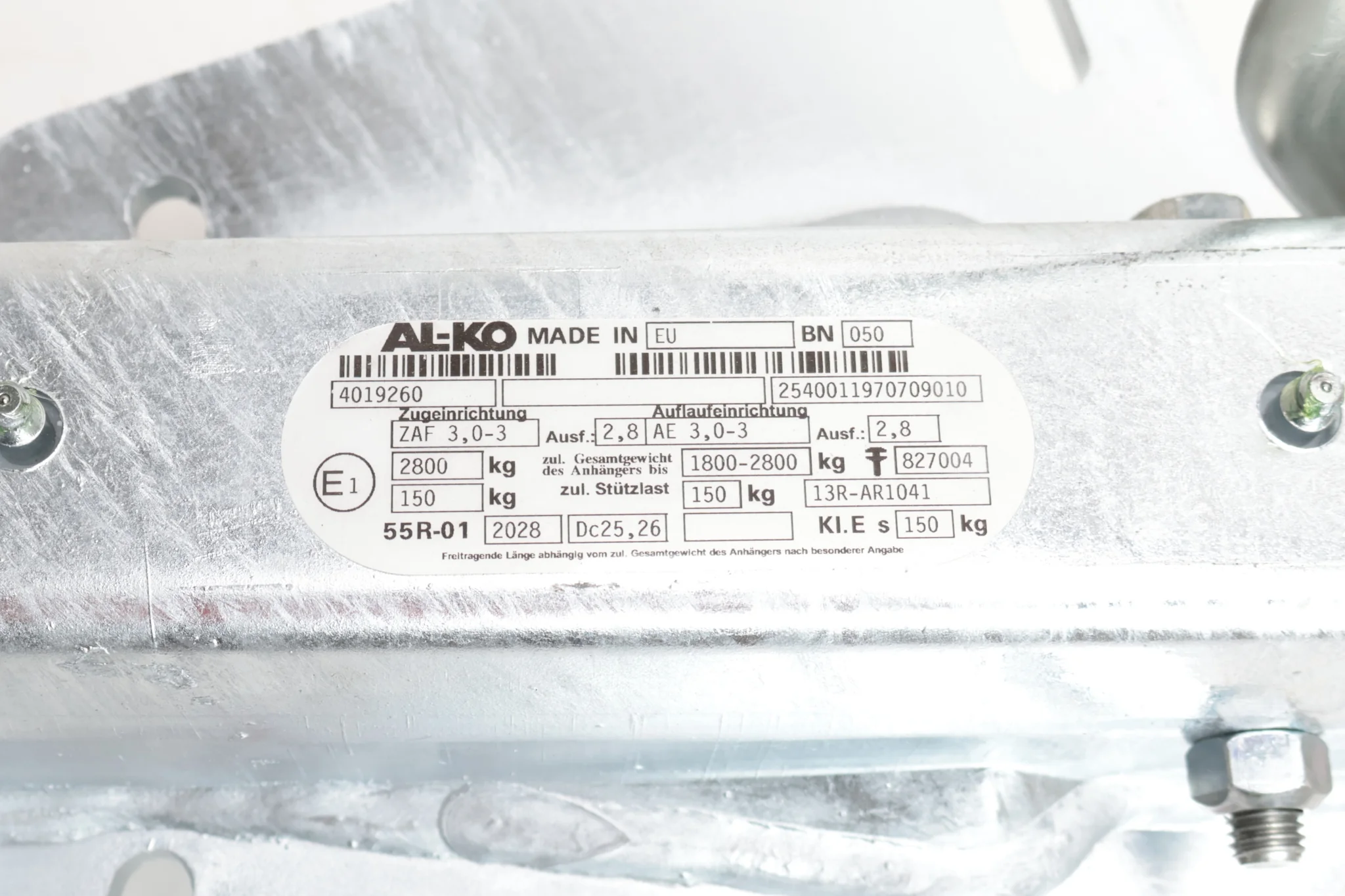 BPW Auflaufeinrichtung für Anhänger - ZAF3.0-3 - maximale Anhängelast: 2800 kg - inkl. Stützrad-Konsole - Typ Hapert 48.44581201 - Image 3