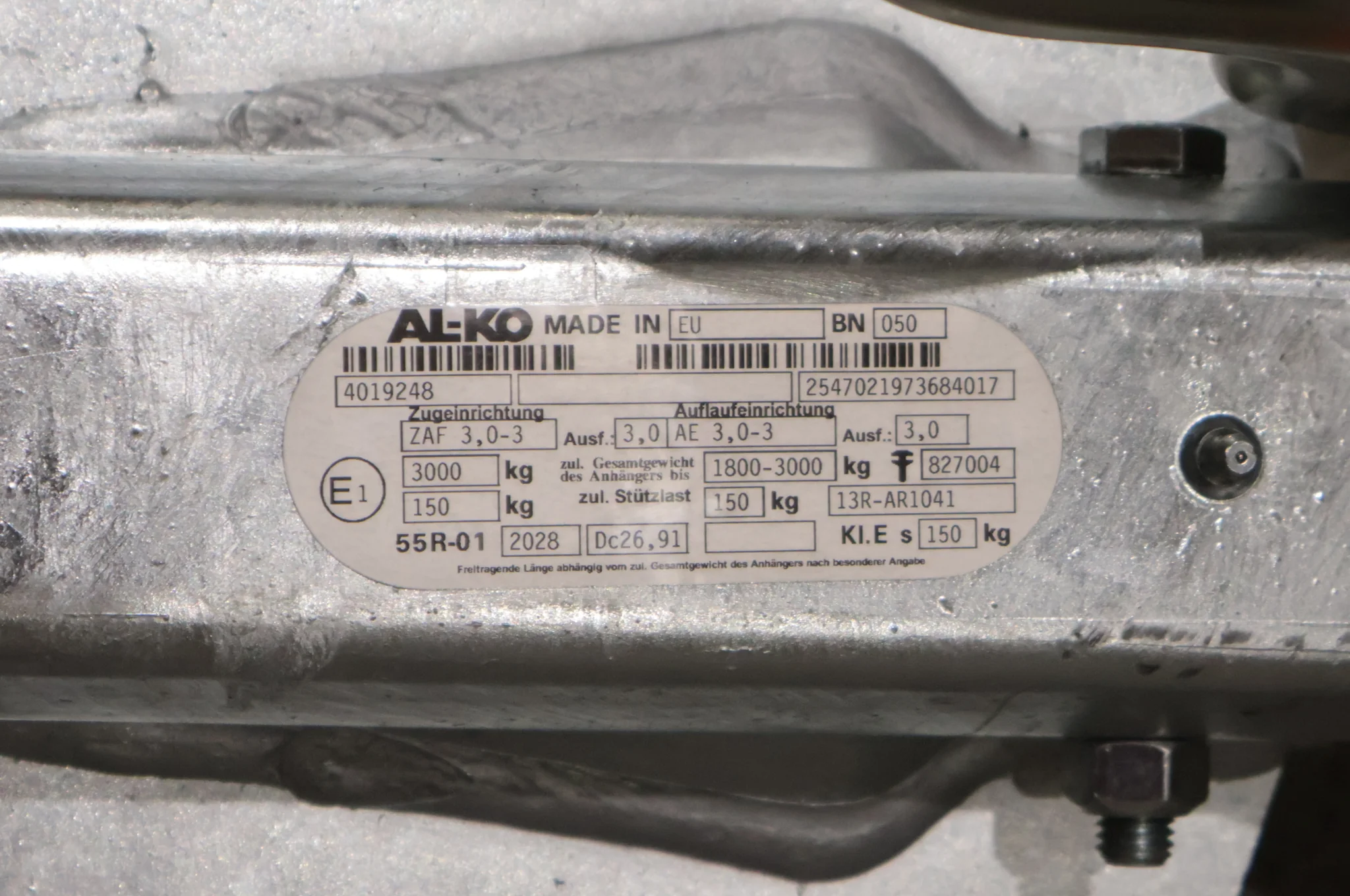 BPW Auflaufeinrichtung für Anhänger - ZAF3.0-3 - maximale Anhängelast: 2800 kg - inkl. Stützrad-Konsole - Image 8