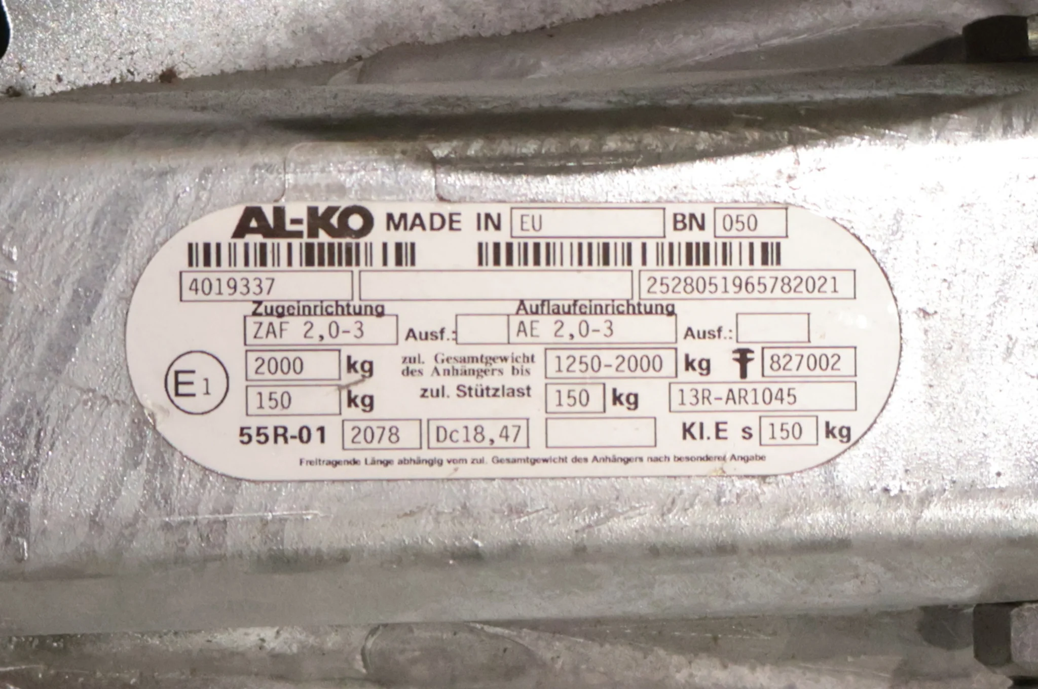 BPW Auflaufeinrichtung für Anhänger - ZAF2,0-3 - maximale Anhängelast: 2000 kg - inkl. Stützrad-Konsole - Aufbau - Image 10