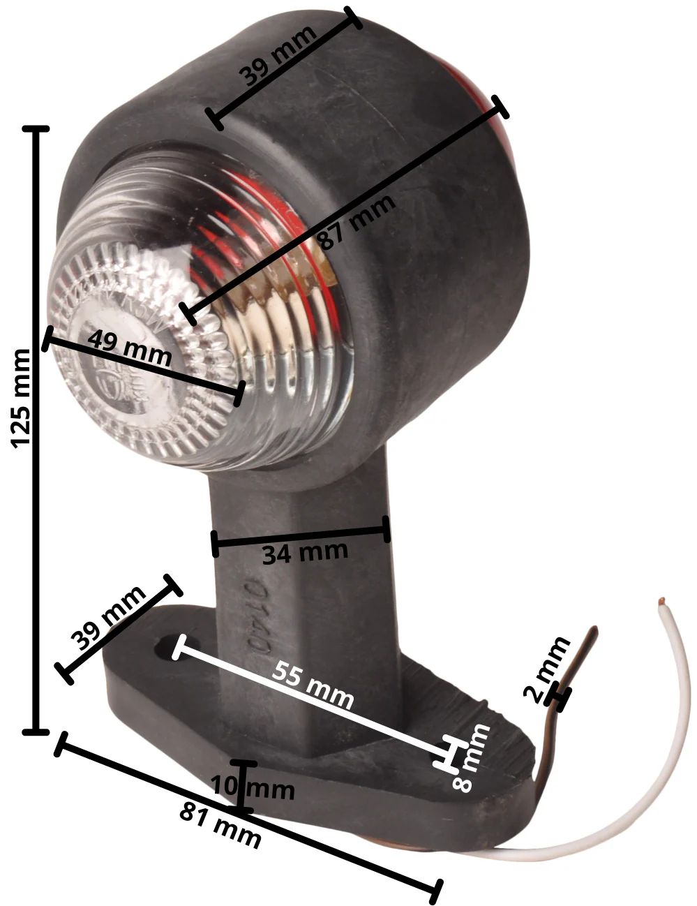 Begrenzungsleuchte rot/weiß 120 mm gerade - Image 6