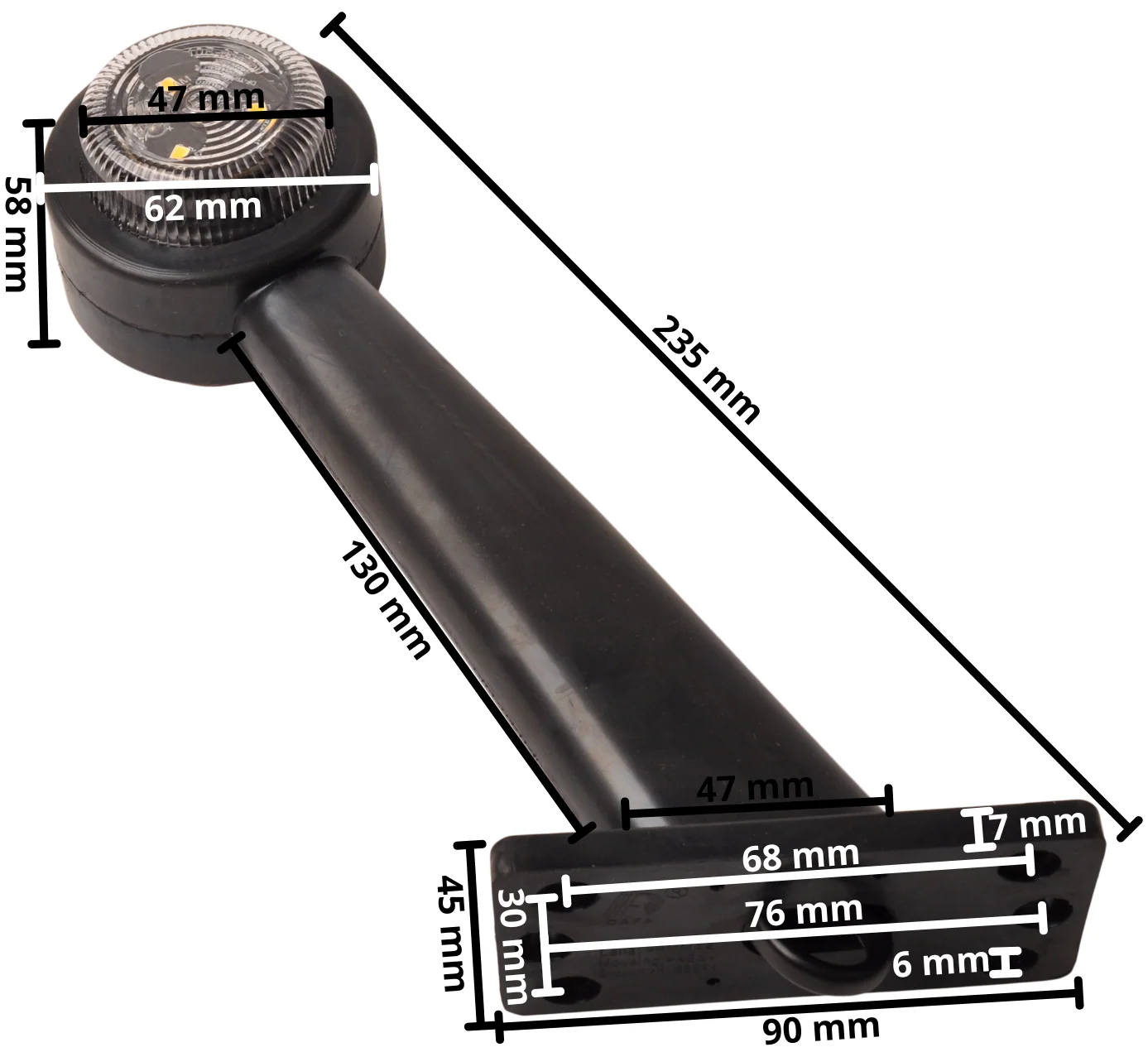 Begrenzungsleuchte rot/weiß - 45 Grad - LED - 12/24 Volt - Image 10