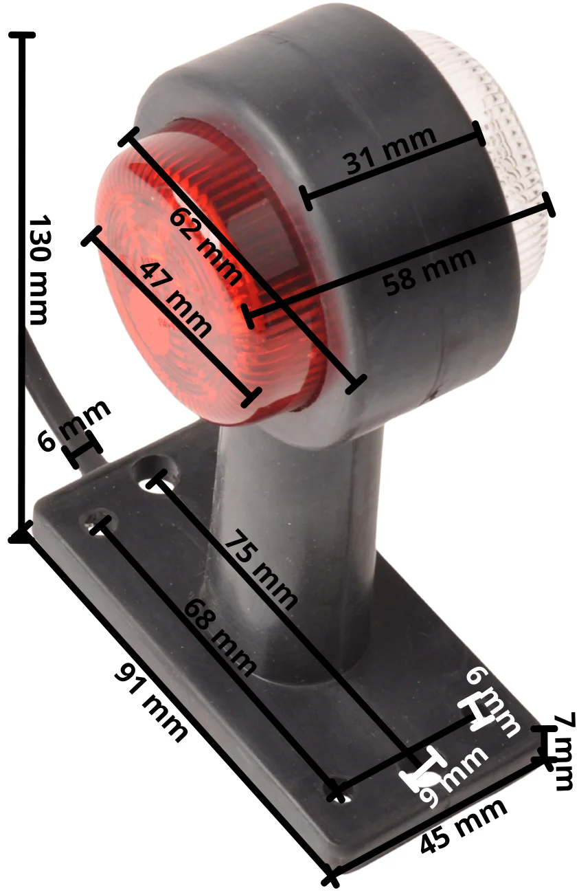 Begrenzungsleuchte rot/weiß LED 12-24v - Image 5