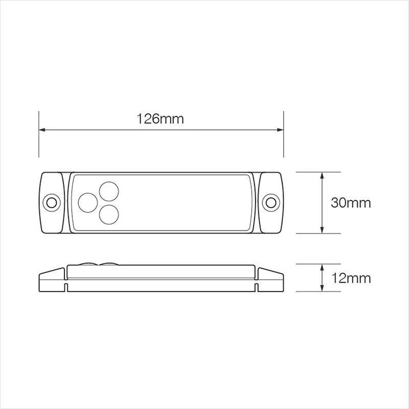 Begrenzungsleuchte rot LED 12/24V 126x30mm - Image 5