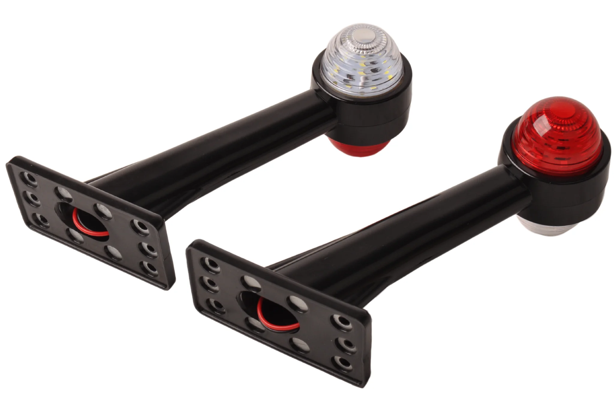Begrenzungsleuchte Rot/Weiß Licht 19 cm lang in schrägem Winkel - 2 Stück - links und rechts  - LED