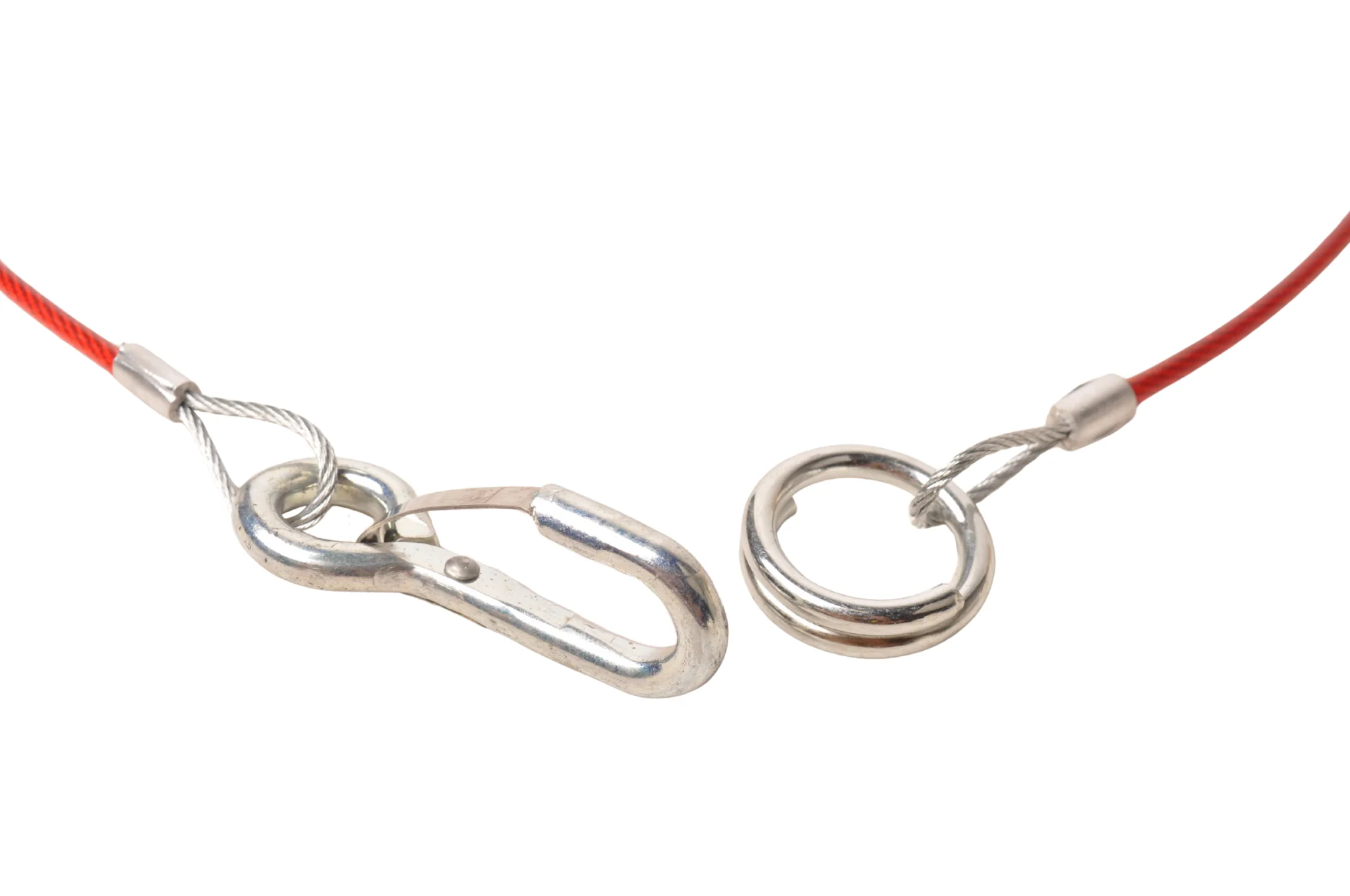 Bremsseil 100 cm Klemmhaken + Ring (Rot) - Image 3