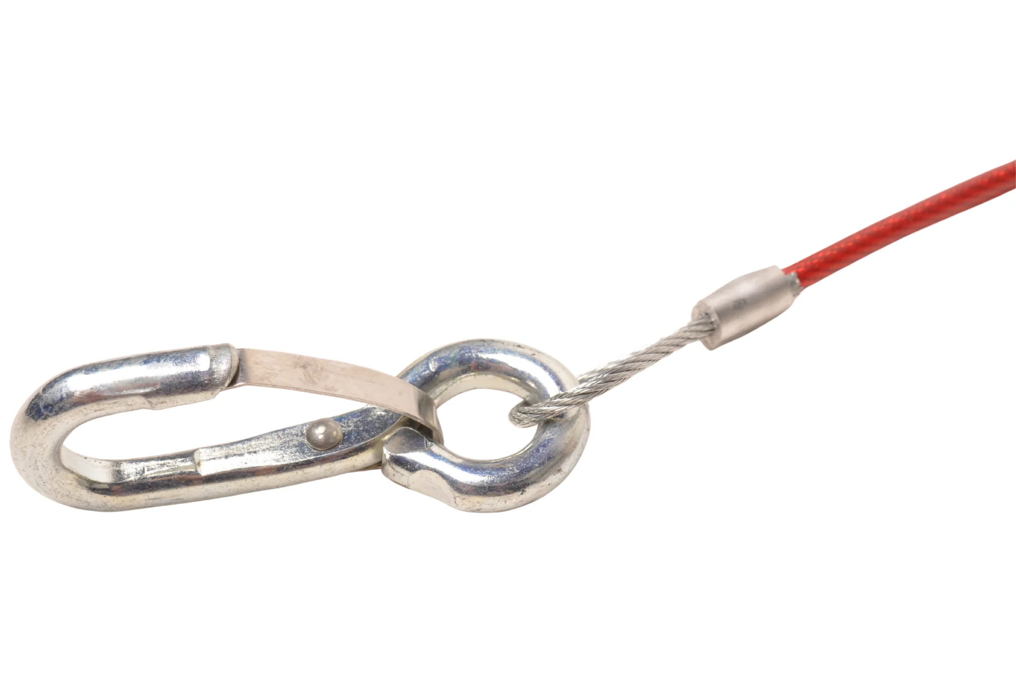 Bremsseil 100 cm Klemmhaken + Ring (Rot) - Image 4