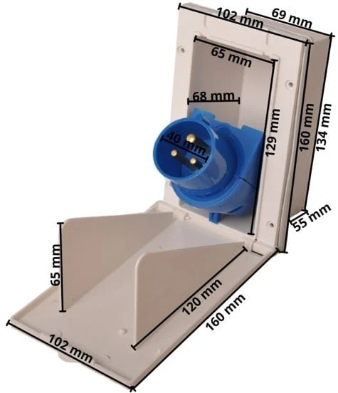 CEE-Stecker - rechteckig - 160x100 mm - weiß - Image 8