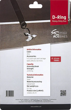 Premium D-Ringe von Acebikes - verpackt in Blisterpackungen - inklusive Befestigungsmaterial - Image 4