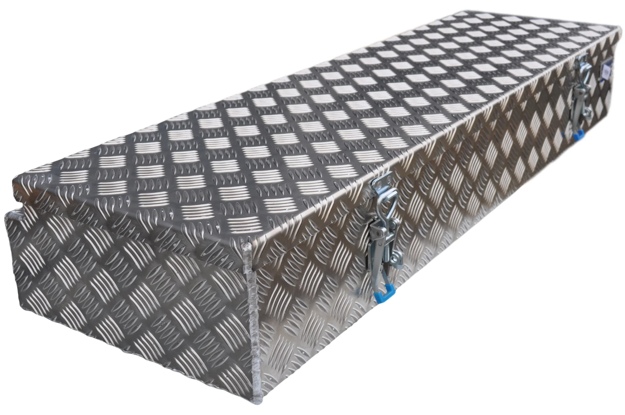 DE HAAN BOX HE - 1200x380x190 mm - wasser- und staubdichter Deichselbox aus Aluminium-Riffelblech - ausgestattet mit Spannschlössern