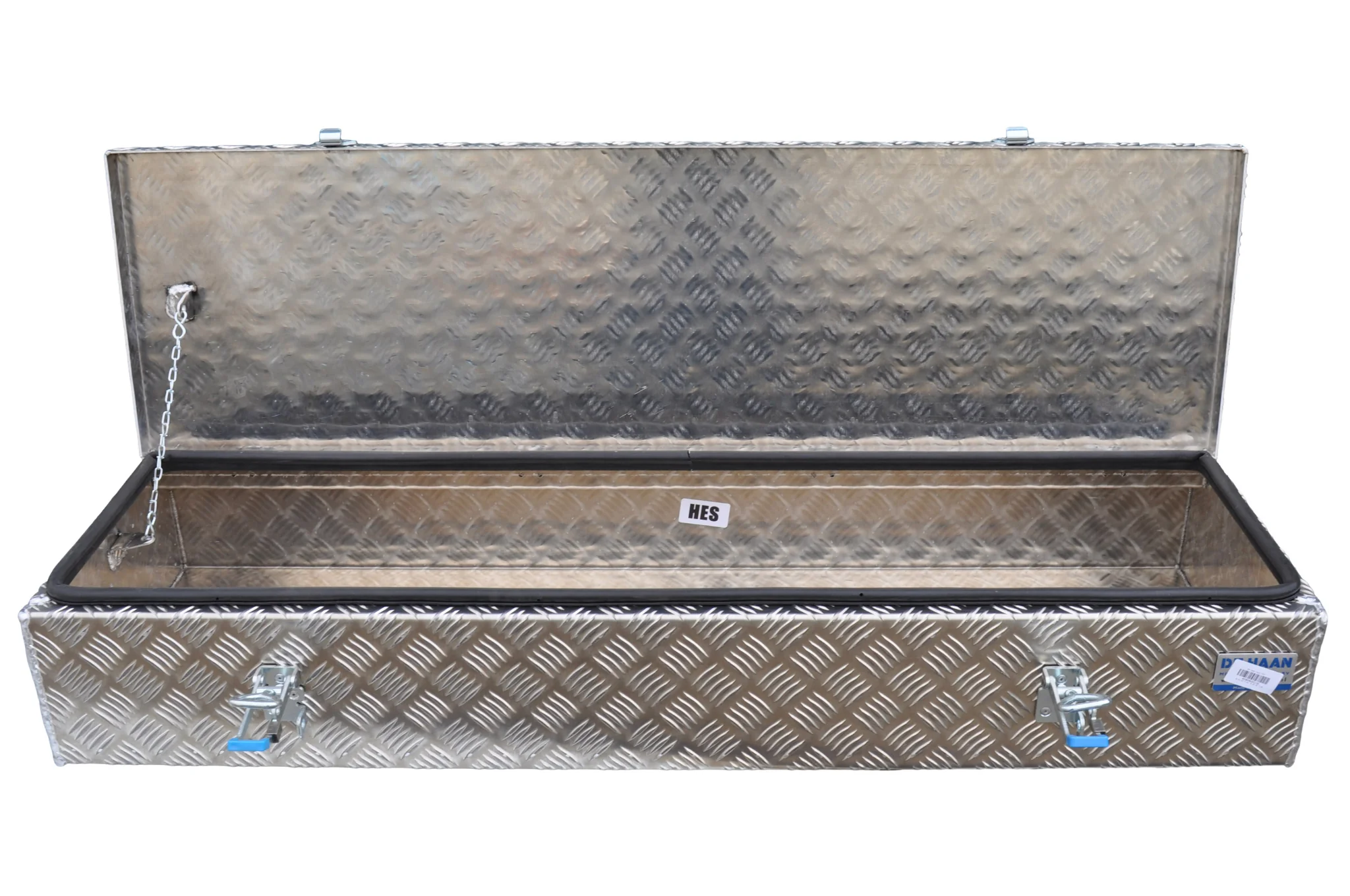 DE HAAN BOX HE - 1200x380x190 mm - wasser- und staubdichter Deichselbox aus Aluminium-Riffelblech - ausgestattet mit Spannschlössern - Image 4