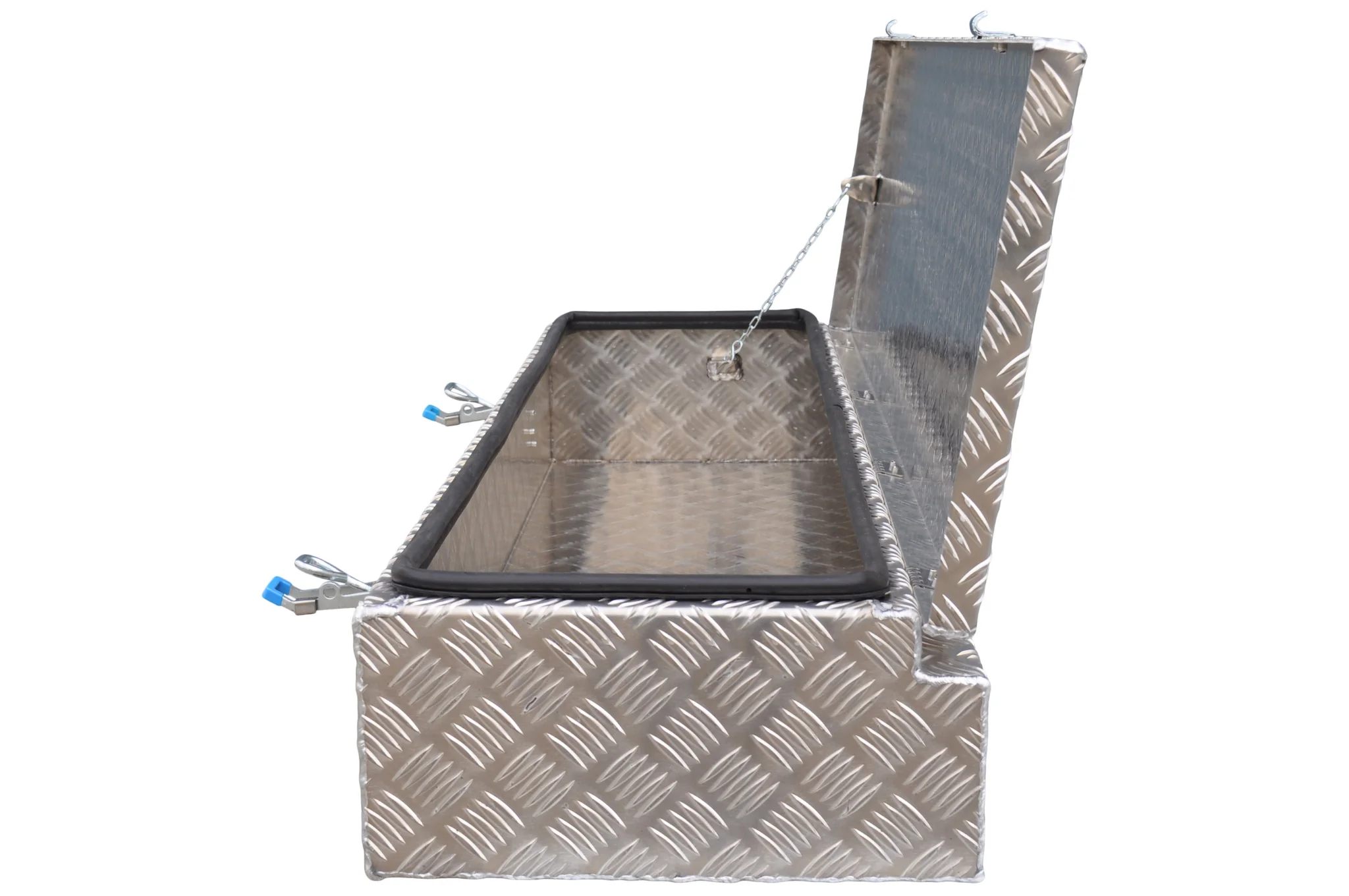 DE HAAN BOX HE - 1200x380x190 mm - wasser- und staubdichter Deichselbox aus Aluminium-Riffelblech - ausgestattet mit Spannschlössern - Image 6